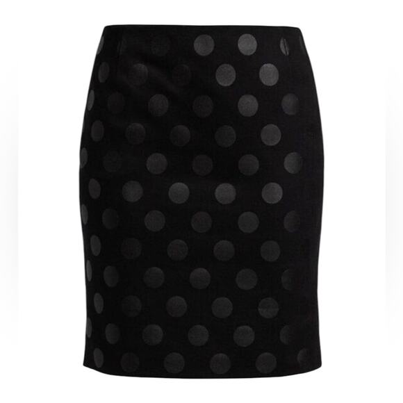 NWOT Akris Punto Lacquered Polka Dot Mini Black Skirt - Sz 12 - Picture 4 of 10